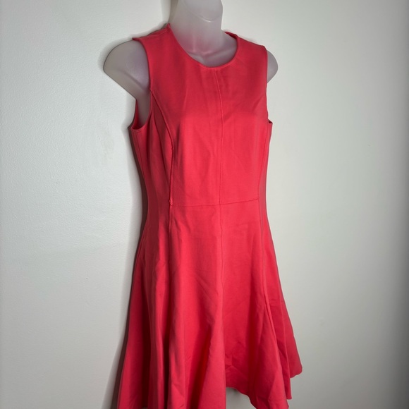Halston Heritage sleeveless fit and flare dress hot pink size 6 classic  preppy